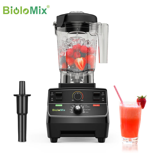 BioloMix BPA Free 2L Jar 2200W Professional Smart Timer Pre-programed Blender Mixer Juicer Food Processor Ice Smoothies Crusher