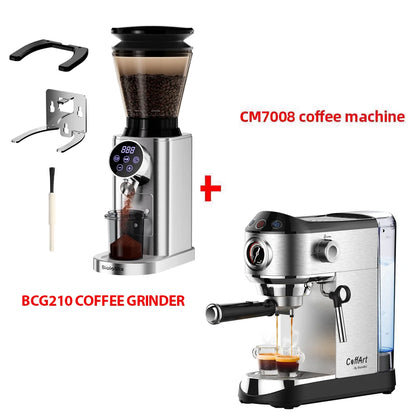 BioloMix Stainless Steel 20 Bar Semi Automatic Powder Coffee Machine,with Milk Steam Frother Wand, for Espresso, Cappuccino