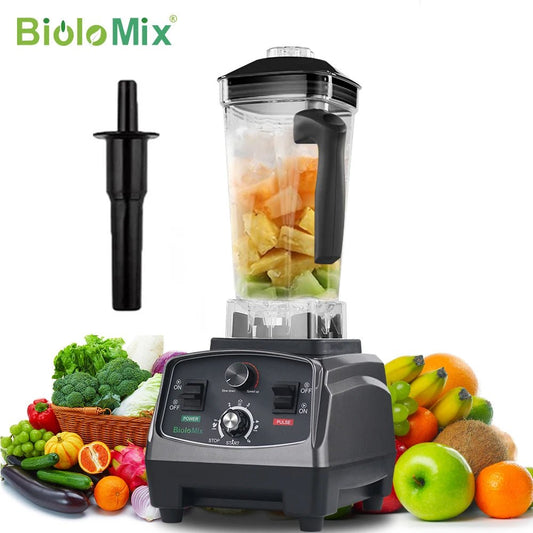 BioloMix 3HP 2200W Heavy Duty Grade Timer Blender Mixer Juicer Fruit Food Processor Ice Smoothies BPA Free 2L Jar - BioloMix Official Store