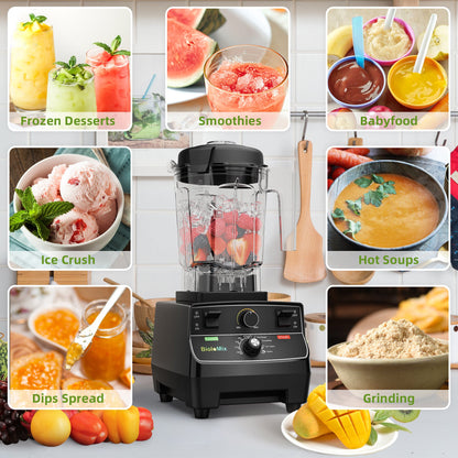 BioloMix BPA Free 2L Jar 2200W Professional Smart Timer Pre - programed Blender Mixer Juicer Food Processor Ice Smoothies Crusher - BioloMix Official Store