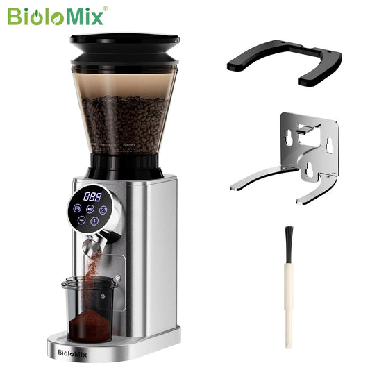 BioloMix Electric Conical Burr Coffee Grinder with Removable Holder,with 48 Grind Settings Adjustable,for Espresso Coffee - BioloMix Official Store